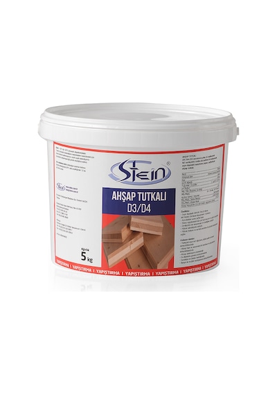 Stein D3 - D4 Şeffaf Süper Güçlü Ahşap Tutkalı 5 KG