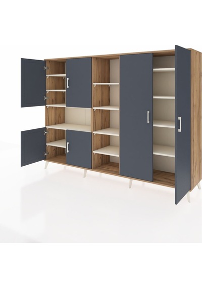 Hyperion Dolap 13 Raflı 6 Kapaklı 220x44x163 Çam-antrasit/aytaşı Çam-antrasit/aytaşı Hyperion Dolap 13 Raflı 6 Kapaklı 220x44x163 Çam-antrasit/aytaşı Çam-antrasit/aytaşı