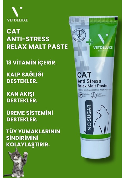 Vetdeluxe Antis Relax Malte Sakinleştirici Tüy Yumağı  Macun 100 G