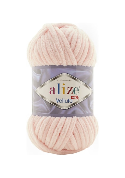 Alize Velluto 340 Pudra Pembe Kadife El Örgü İpi