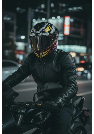 Gıvı 50.x Joke  1 Renkli 1 Şeffaf Vizörlü Motosiklet Kask Gold Vizör + Şeffaf