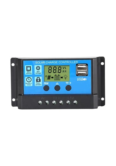 Güneş Paneli Şarj Kontrol Cihazı Regülatörü 20a 12v 24v Lcd Ekran Çift Usb Çıkışlı Pwm Akü Şarj Regülatörü Solar Panel Kelektronik