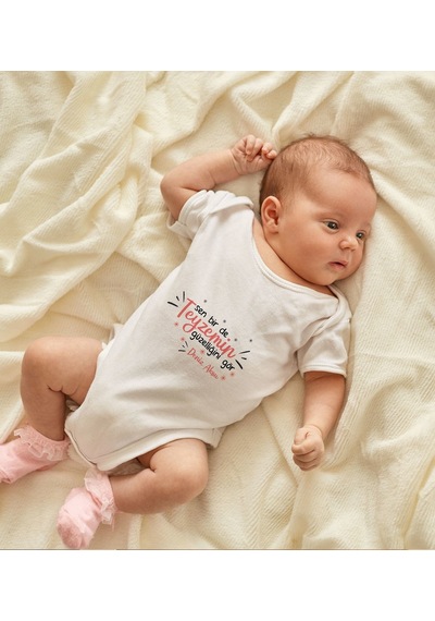 Bk Gift Bk Kids İsimli Sen Bir De Teyzemin Güzelliğini Gör Tasarımlı Bebek Body Zıbın - Model 1 9-12 Ay Sarı