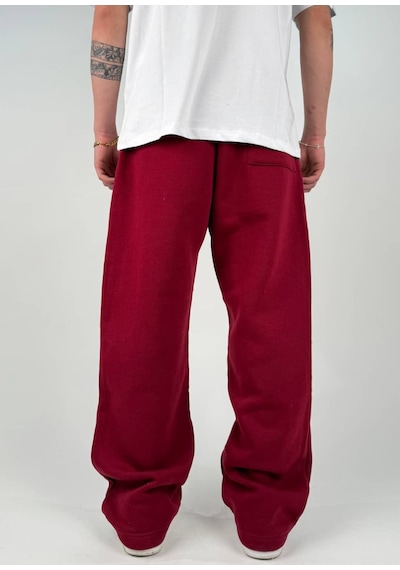 Zaee Basic Kışlık Kumaş Ayarlanabilir Paça Baggy Eşofman Altı Bordo