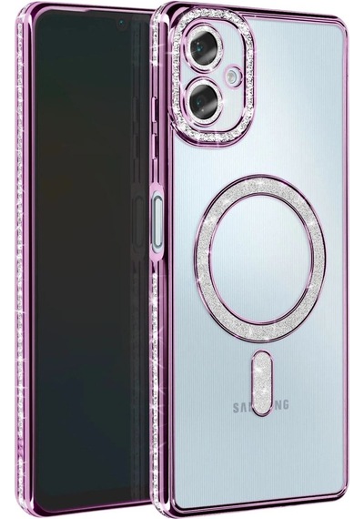 Samsung Samsung Uyumlu Galaxy A06 Joke Simli Magneticsafe Kılıf - Derin Mor