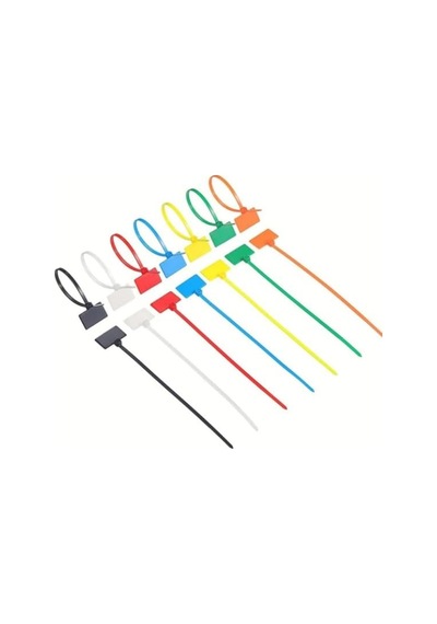 Tr 100 Adet Siyah Etiketli Elektrik Kablosu Kablo Bağı Klips Plastik Cırt Cırt Kelepçe 100x3mm Siyah