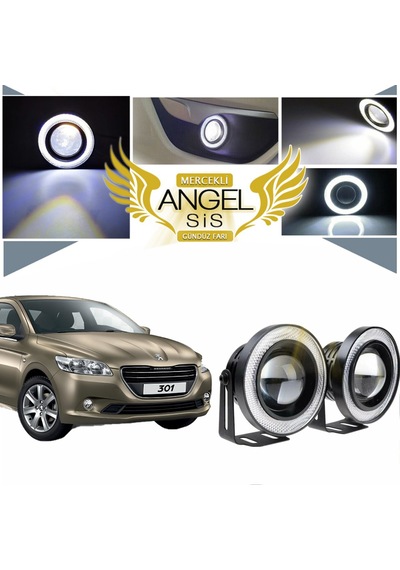 Peugeot 301 Uyumlu, Universal Mercekli Led Sis Farı, 76mm Beyaz Renk