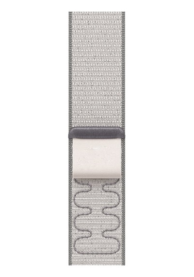 Caseonn Apple Watch Uyumlu Series 7 45mm Kordon Dikişli Spor Cırtlı Kumaş Kayış Beyaz Gri