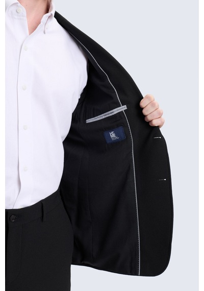 Hatemoğlu Siyah Slim Fit Mono Yaka Casual Takım Elbise