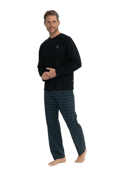 U.S. Polo Assn. U.s Polo Assn. 18853 Erkek Uzun Kollu Yakası Düğmeli Pijama Takım-siyah Siyah U.S. Polo Assn. U.s Polo Assn. 18853 Erkek Uzun Kollu Yakası Düğmeli Pijama Takım-siyah Siyah