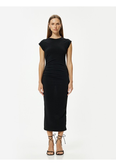 Koton Midi Kalem Elbise Kap Kol Yuvarlak Yaka Drape Detaylı Slim Fit Siyah 4sak80246ek Siyah Koton Midi Kalem Elbise Kap Kol Yuvarlak Yaka Drape Detaylı Slim Fit Siyah 4sak80246ek Siyah