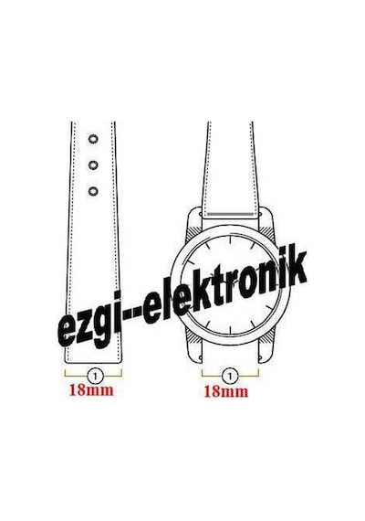 Bizon Deri Saat Kayışı 18Mm Siyah Yılan Desenli Saat Kordonu Ince