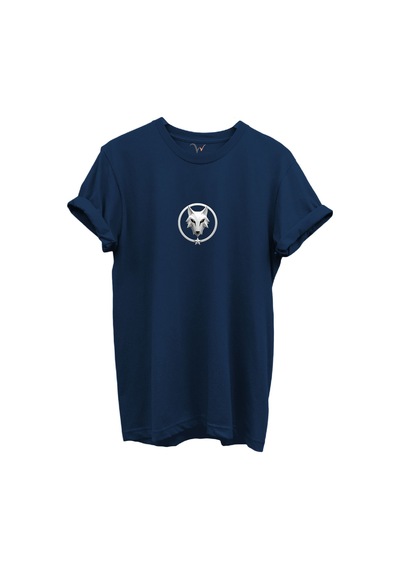 Kurt Ve Türk Özel Koleksiyon Serisi-9 Tasarım Baskılı %100 Pamuk T-shirt Lacivert
