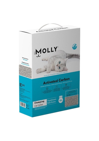 Molly Aktif Karbonlu Bentonit Kedi Kumu 10 Lt