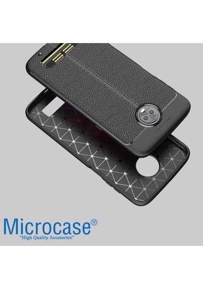 Microcase Motorola Moto Z3 Play Leather Tpu Silikon Kilif + Cam 272914155 - Seçenek / Cam Koruma-Cam Istemiyorum