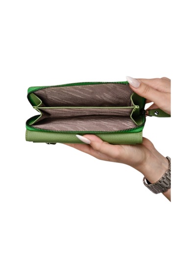 Mft Leather Hakiki Deri Kadın Cüzdan Kuvars 2718 Flother Mat Yeşil