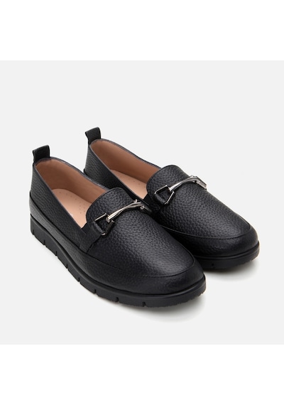 Hotiç Hakiki Deri Siyah Kadın Tokalı Loafer 01ayh306720a100 Siyah-black Siyah