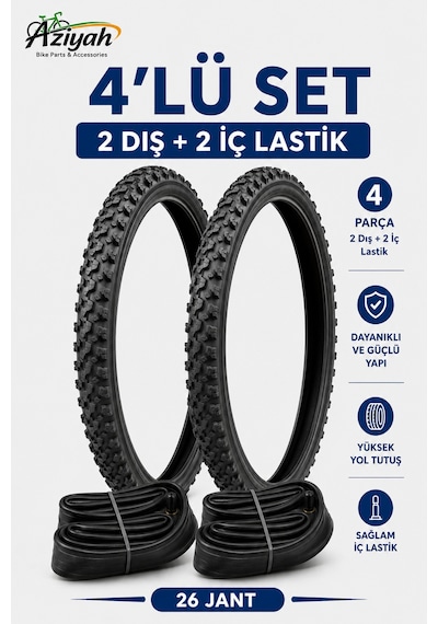 Duranta 26 Jant Bisiklet Dış İç Lastik Seti Bisiklet Lastiği 2 İç 2 Dış Lastik