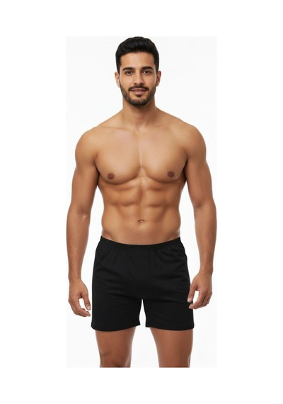 Enmodaiçgiyim 7 Adet Siyah %100 Pamuk Rahat Kesim Erkek Paçalı Külot Boxer