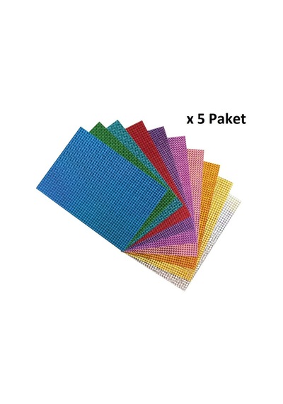 Bigpoint Metalik Renkli Karton A4 Karışık 10'lu Poşet X 5 Paket