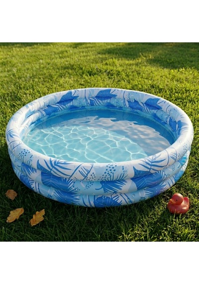 3 Halkalı Şişme Çocuk Havuzu 122 Cm X 25 Cm Mavi 51641 Açık Mavi