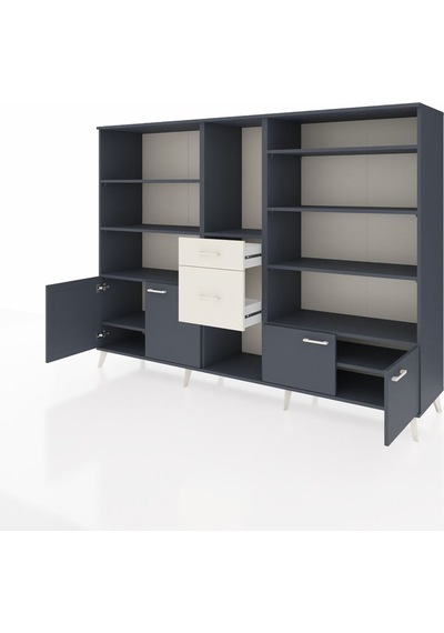 Hyperion Dolap 10 Raflı 2 Çekmeceli 4 Kapaklı 220x44x163 Antrasit Antrasit-antrasit/aytaşı Hyperion Dolap 10 Raflı 2 Çekmeceli 4 Kapaklı 220x44x163 Antrasit Antrasit-antrasit/aytaşı