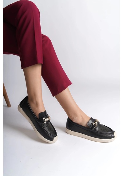 Mevese İver Bağcıksız Çiçek Desenli Ortopedik Rahat Taban Kadın Günlük Babet Ayakkabı - Siyah Mevese İver Bağcıksız Çiçek Desenli Ortopedik Rahat Taban Kadın Günlük Babet Ayakkabı - Siyah