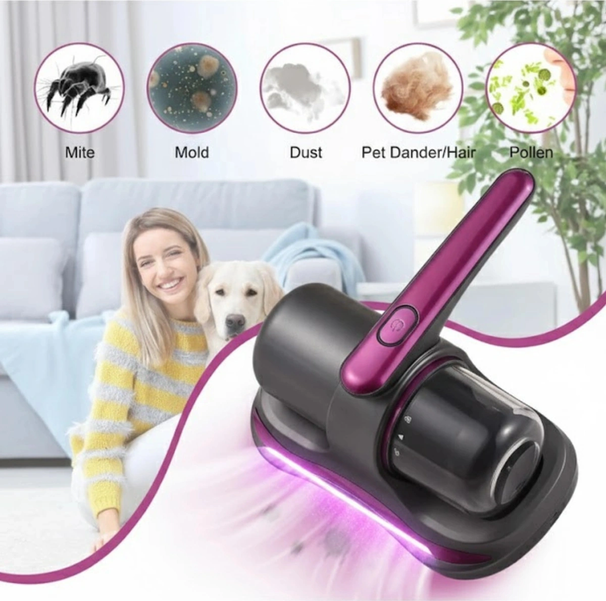 Glr G-168 Güçlü Akar Temizleyici Uv Işınlı El Tipi Yatak Ve Koltuk Hijyen Süpürgesi 100w, 12v Lit