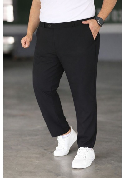 Bürke Erkek Siyah Renk Kaliteli Battal Büyük Beden Kumaş Pantolon (100-135 kg battal beden 40-42-44)