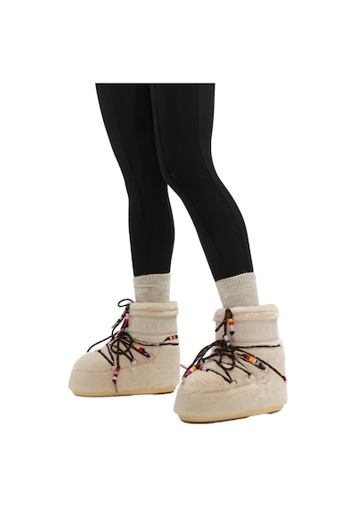 L002 Cream Bot Kar Kadın 80d1409470-l002 Moon Boot Icon Low Faux Fur Beads Cream Krem