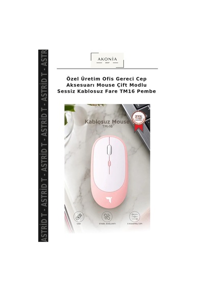 Özel Üretim Ofis Gereci Cep Aksesuarı Mouse Çift Modlu Sessiz Kablosuz Fare Tm16 Pembe