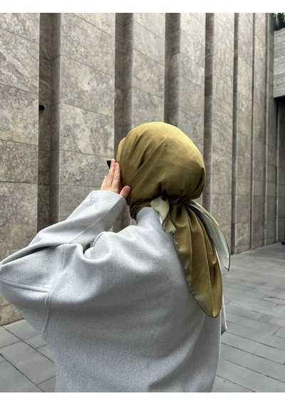 Qalortex Scarf Pamuklu Soft İnci Desen Eşarp-yağ Yeşili