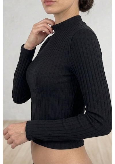Fit Women Fitilli Crop Body 4444-siyah