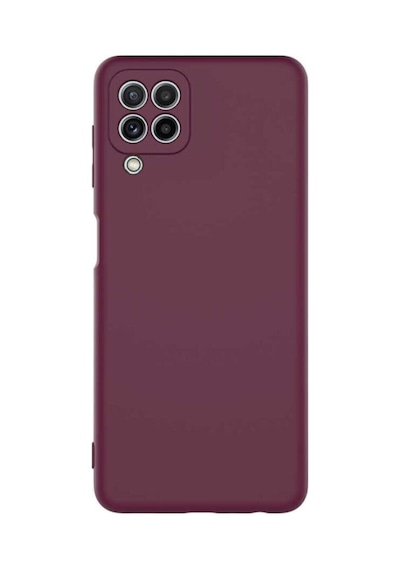 Samsung Galaxy M22 Ile Uyumlu Kılıf Lansman Içi Kadife Yumuşak Dokulu Silikon Kapak Mor