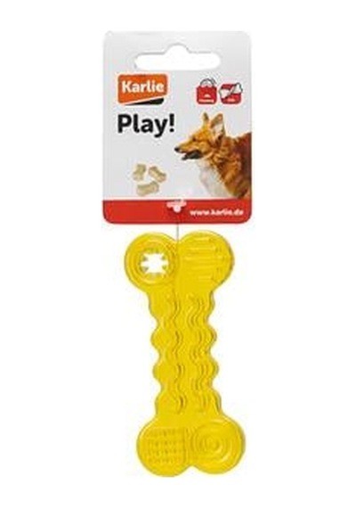 Karlıe Köpekler İçin Kemik Şeklinde Oyuncak Sarı 10x4x1,5