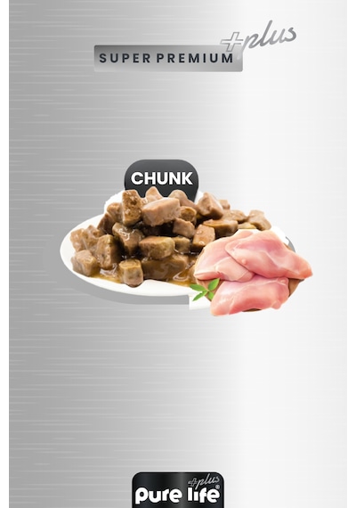 Purelife Plus 6'lı Tavuklu Yavru Puppy Kedi Konserve Chunk Parça Etli Yaş Mama 400 G