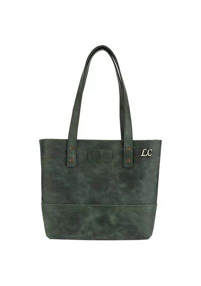 Twingold İsme Özel Tote Bag El Omuz Çantası - %100 Rainbow Deri - Ac03003 - Haki Haki