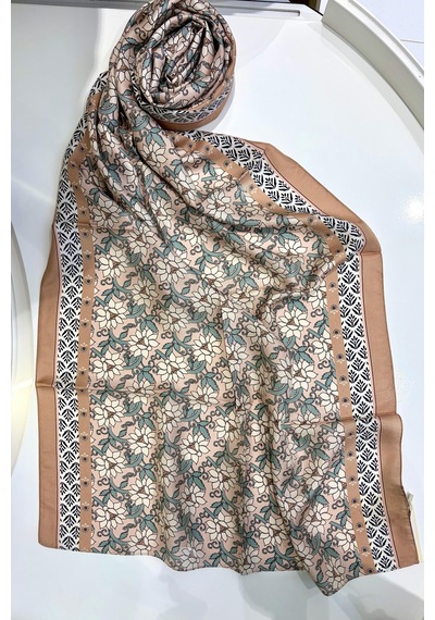 Cardion Lunira Silk Pamuk İpek Şal Sweet Line Somon