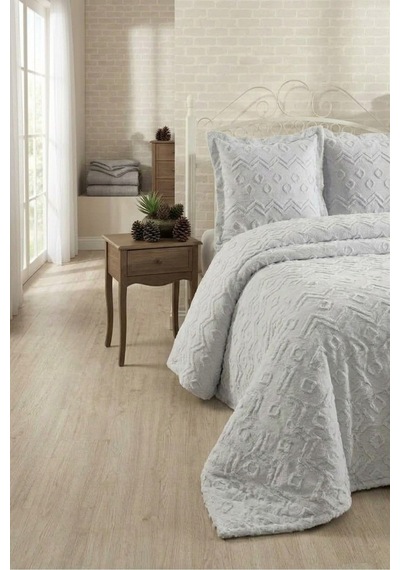Şönil İskandinav Yatak Örtüsü Takımı 250 X 260 Cm Valonlu Model 2 Adet 50 X 70 Yastık Kılıfı Çok Renkli