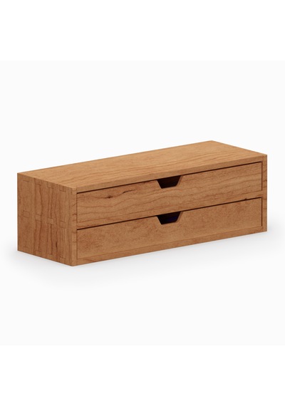 Desna İki Katlı İki Çekmeceli Dolap - Kiraz 34 Cm Uzunluk X 12.1 Cm Derinlik X 10.8 Cm Woodsaka Doğal