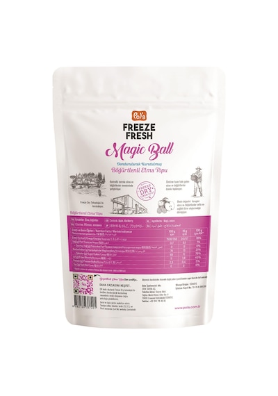 Pol's Freeze Fresh Dondurularak Kurutulmuş Magic Ball Böğürtlenli Elma Topları 16 Gr 15 G
