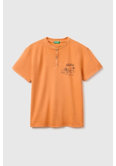 United Colors Of Benetton Erkek Çocuk Turuncu Baskı Detaylı Düğmeli Yuvarlak Yaka T-shirt 6-14 Yaş -2853 United Colors Of Benetton Erkek Çocuk Turuncu Baskı Detaylı Düğmeli Yuvarlak Yaka T-shirt 6-14 Yaş -2853