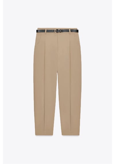 Açelyaokcu Premium Vento Orta Bel Kısa Paça Lycra Pantolon Bej
