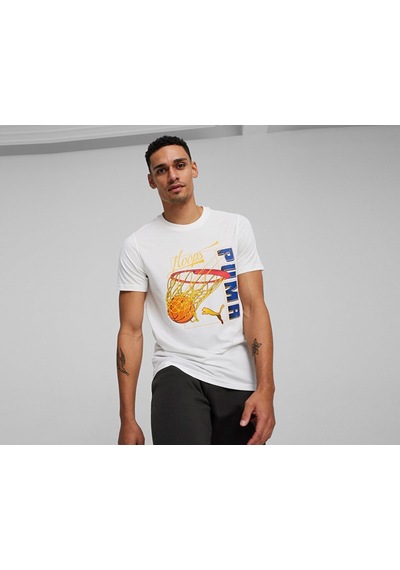 Puma Swished Tee Erkek Basketbol Tişörtü 62480103 Beyaz 62480103