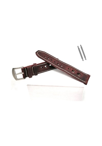 Tissot & Fossil Uyumlu Crayz Hakiki Deri 22 Mm Bordo