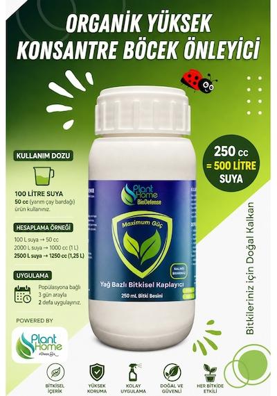Bitkisel Yağ Bazlı Organik Böcek Kovucu Yoğun Konsantre 250 Ml 2,500 Lt Kullanıma Hazır Ürün Diğer