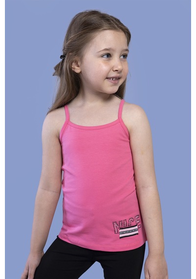 Toontoy Kids Toontoy Kız Çocuk Taş İşlemeli Atlet Fuşya