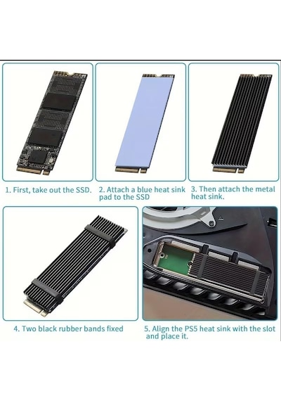 Lexroo 1 Adet M.2 Nvme Ssd Soğutucu - 2280 Ssd İçin 1 Termal Ped Ve 3 Beyaz Bantlı