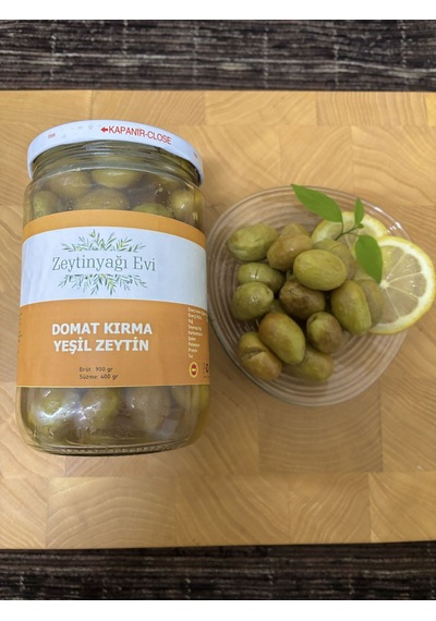 Yöresel Doğal Tatlandırma El Kırması Domat Sofralık Yeşil Zeytin İri Kalibre Cam Kavanoz 900 Gram 34811237