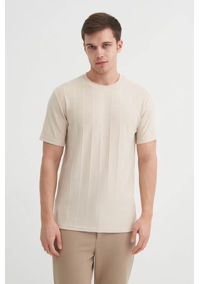 Cazador Bisiklet Yaka Bej Erkek T-shirt 4203 Bej